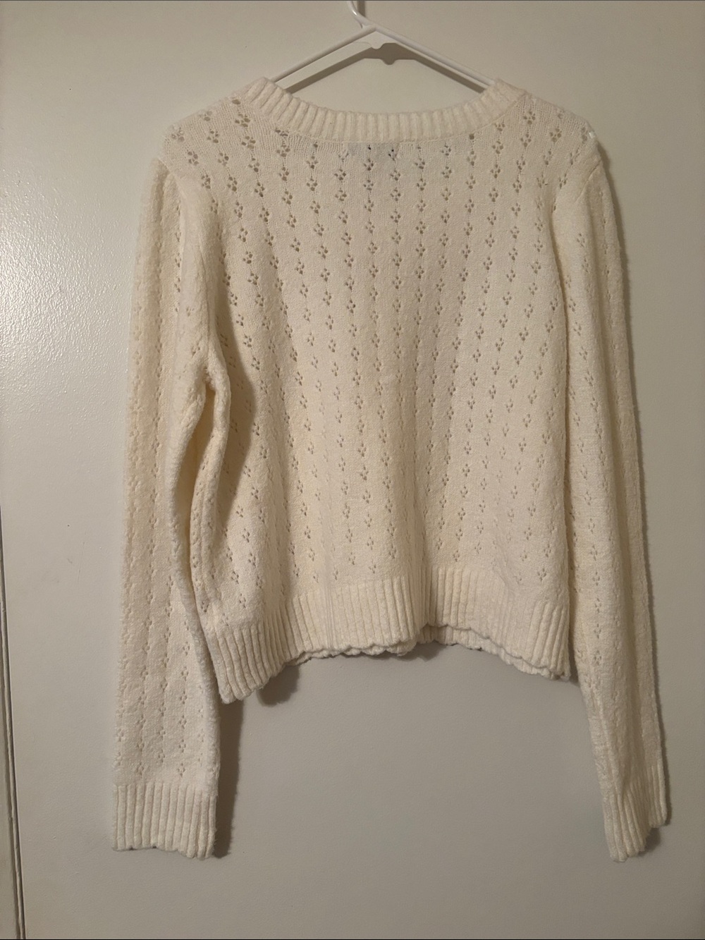 Francesca's Collections Cream Floral Embroidered Button-Up Cardigan - Picture 3 of 5